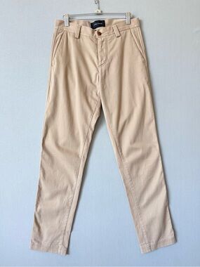 Wings + Horns Tan Colour Brushed Cotton Straight-Leg Chinos - 28” x 30”